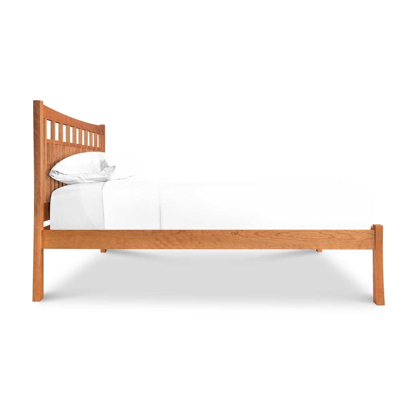 Pierce right siderail for Contemporary Craftsman Platform Bed by Vermont Furniture Designs, side view highlighting craftsmanship and detail.