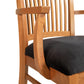 Contemporary Shaker Chair from Vermont Woods Studios made of sustainable wood with vertical slat back and dark cushioned seat.
