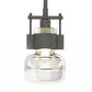 Cuff Large Mini Pendant by Hubbardton Forge with a textured metal design and clear glass shade, highlighting American craftsmanship.