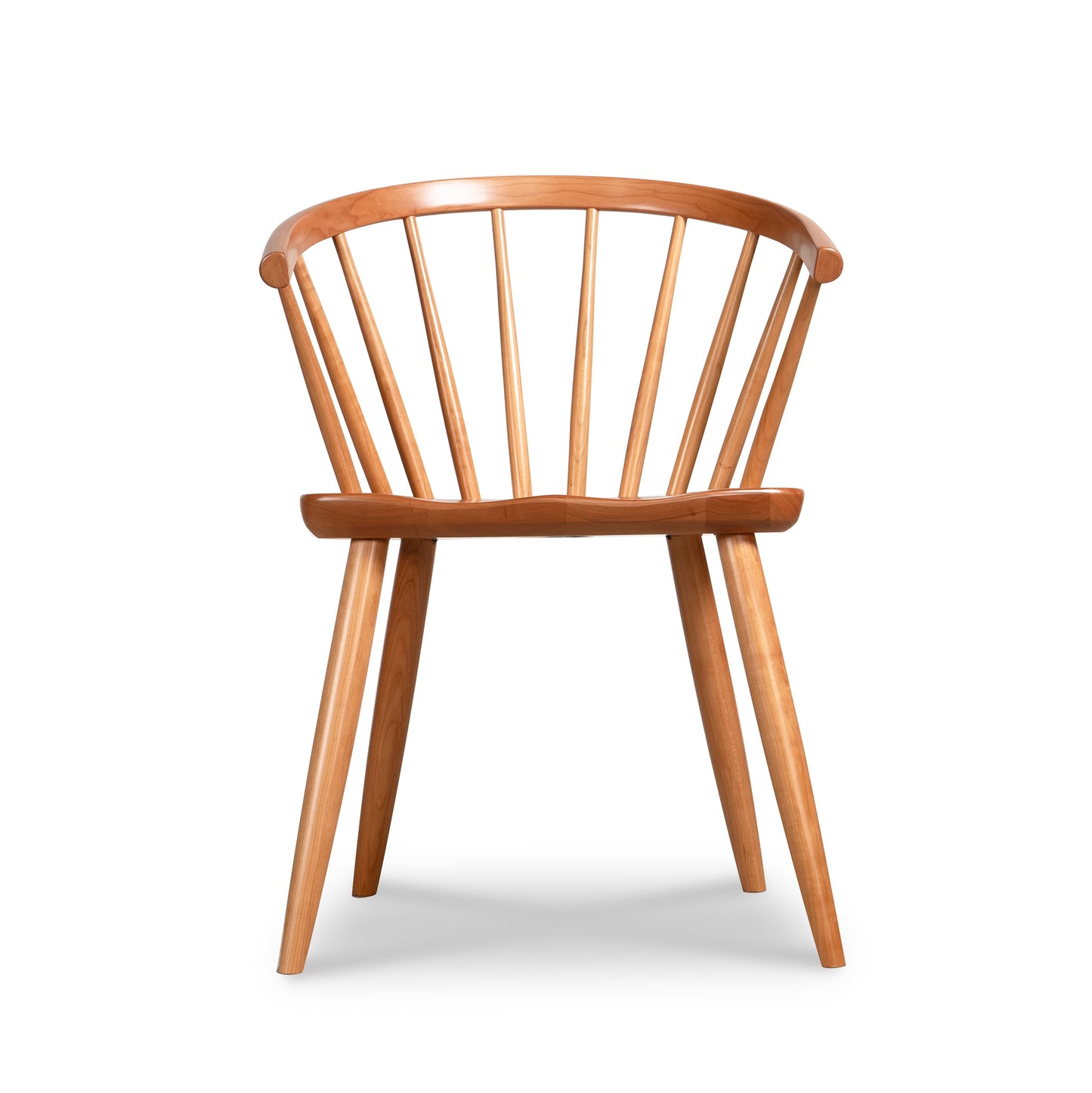 Dover Curveback Windsor Chair in Cherry by Vermont Woods Studios, expertly crafted American-made furniture, floor model displayed.