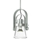 Erlenmeyer Large Mini Pendant by Hubbardton Forge features hand-forged steel and glass in an industrial design, highlighting the pendant’s craftsmanship.