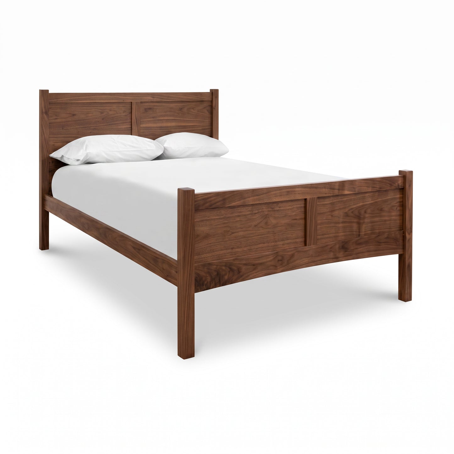 Essex High Footboard Bed by Vermont Furniture Designs with headboard, footboard, mattress, and pillows, showcasing craftsmanship.