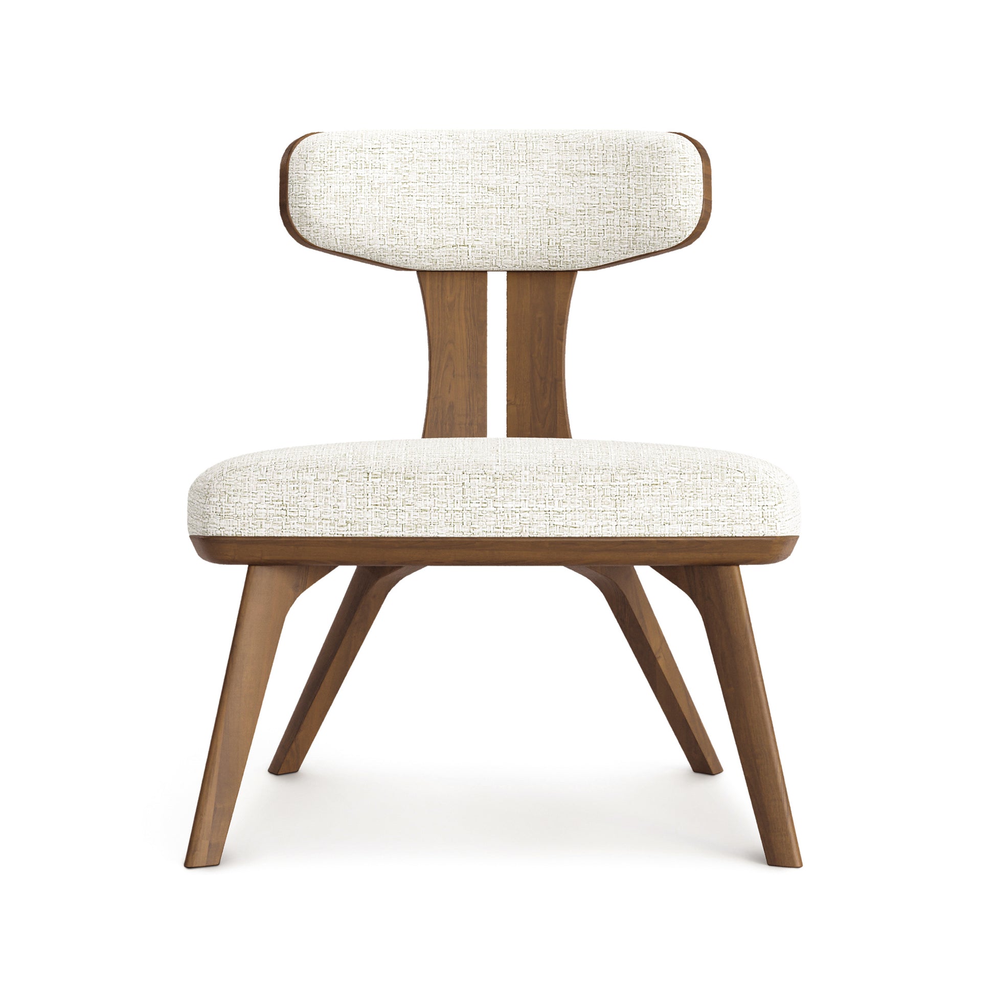 Estelle Lounge Chair by Copeland Furniture with angled legs, plush cushioned seat, and light upholstered backrest, handcrafted in Vermont.