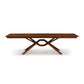 Exeter Extension Dining Table by Copeland Furniture featuring a wooden top with butterfly leaf and geometric North American hardwood base.