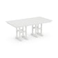White rectangular POLYWOOD Farmhouse Dining Table, 37" x 72", crafted from weather-resistant materials.