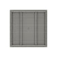 Gray plastic POLYWOOD Farmhouse Trestle Dining Table with grid pattern and central circle indentation.