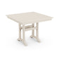 POLYWOOD Farmhouse Trestle 37" Dining Table with a slatted top and sturdy legs made from durable POLYWOOD lumber.