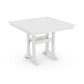 POLYWOOD Farmhouse Trestle 37" Dining Table featuring a slatted top and sturdy legs, perfect for outdoor dining.