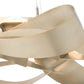 Flux Large Pendant by Hubbardton Forge featuring a modern beige finish, elegant curved bands, and cable suspension. Showcases craftsmanship and contemporary style.