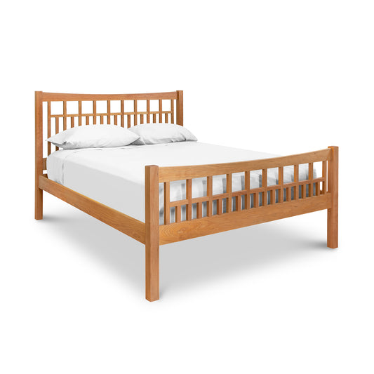 Glastenbury Platform Bed by Vermont Furniture Designs showcasing Arts and Crafts slat details.