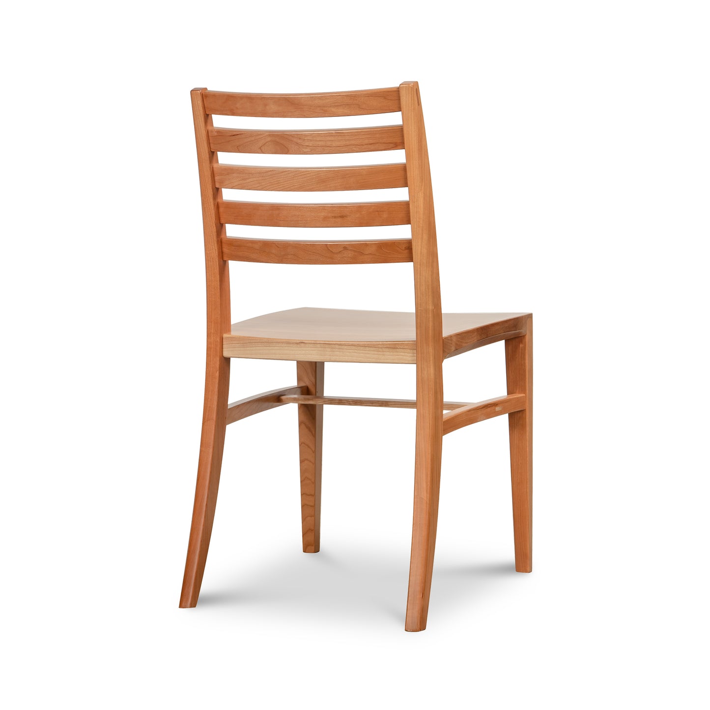 Grafton Chair floor model by Vermont Woods Studios, featuring a slatted backrest and cherry wood seat, expertly crafted in America.