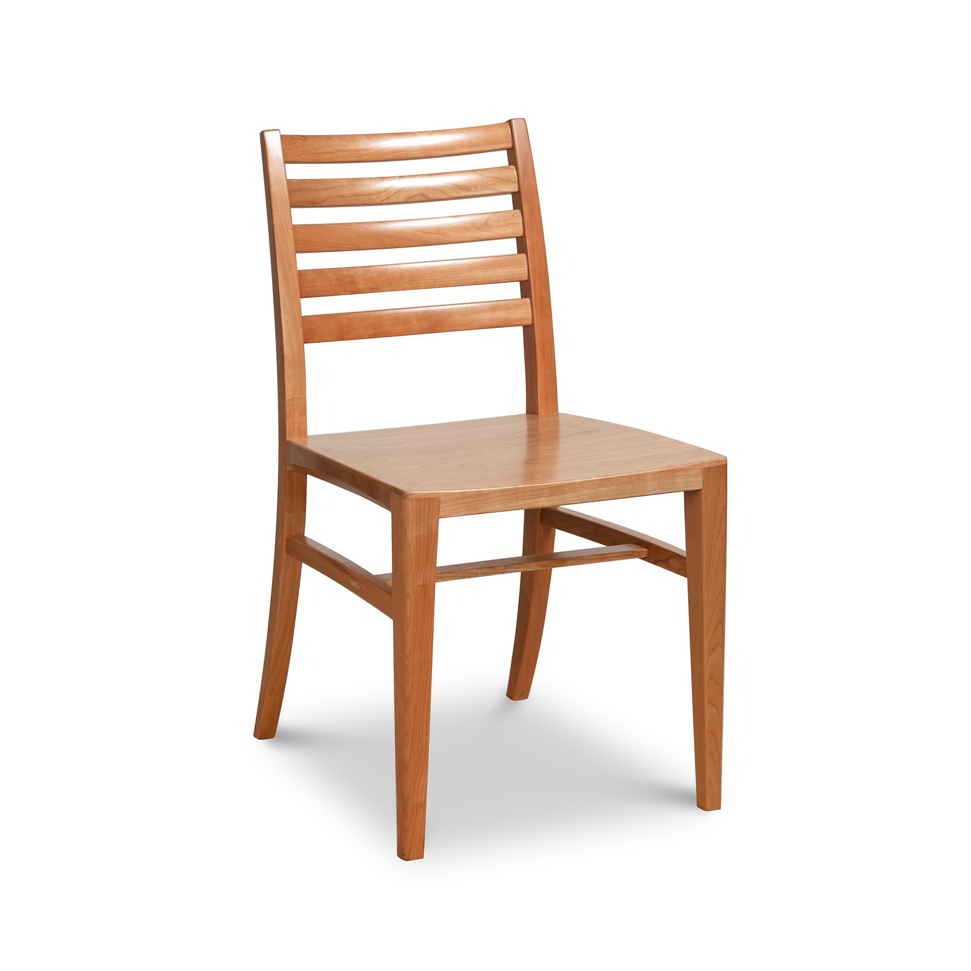 Grafton Chair by Vermont Woods Studios with slatted backrest and flat natural wood seat, showcasing American-made quality craftsmanship.