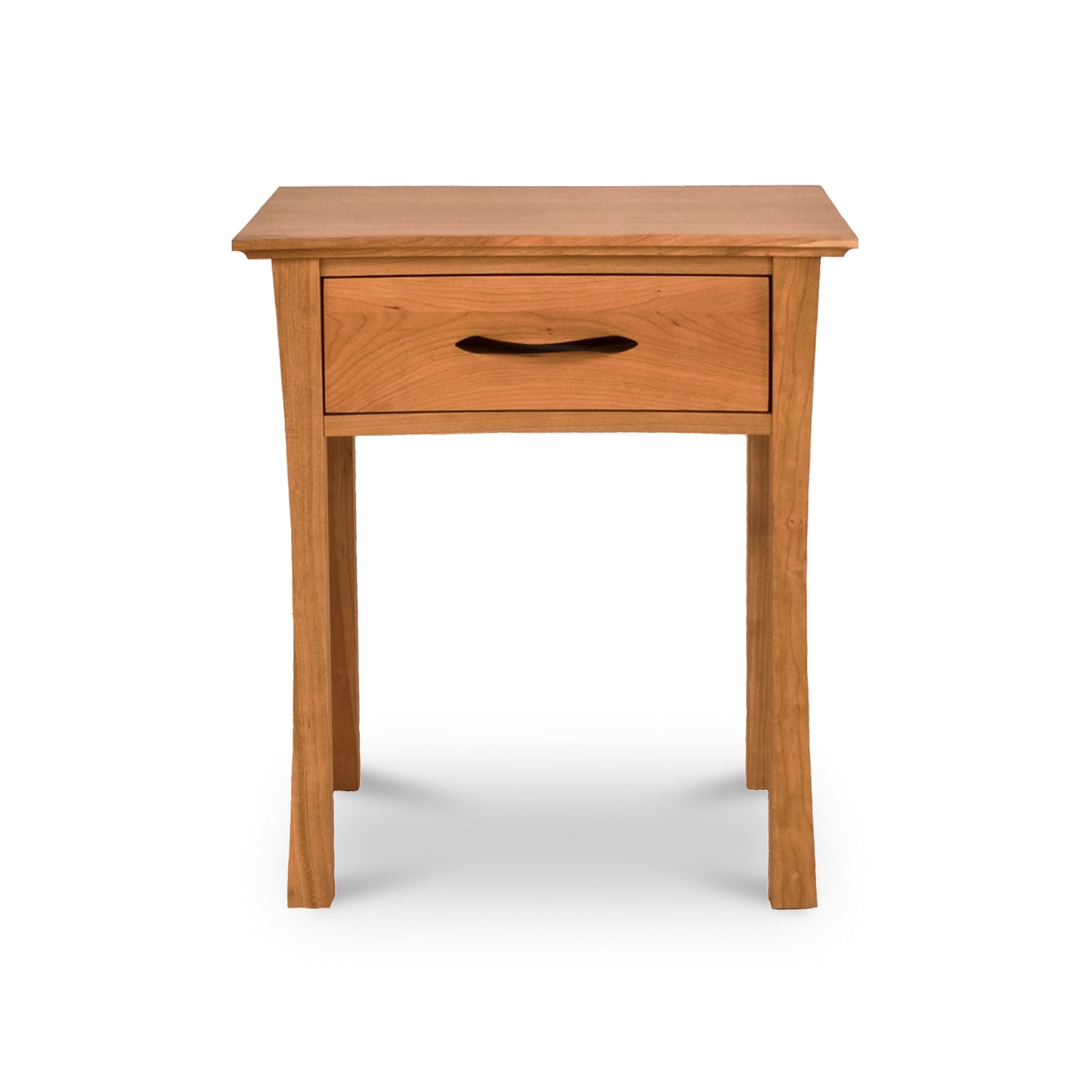 Green Mountain 1-Drawer Nightstand by Lyndon Furniture made from sustainable hardwoods with a sleek curved handle.