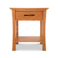 Lyndon Furniture Green Mountain 1-Drawer Open Shelf Nightstand crafted from sustainably harvested hardwoods.