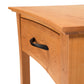 Green Mountain Nightstand by Lyndon Furniture with sleek curved drawer and black handle, made from sustainably sourced hardwood.