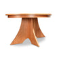 Lyndon Furniture Hampton Split Pedestal Extension Table with thick solid wood top and elegant curved legs, handcrafted in Vermont.