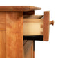 Heartwood Shaker 1-Drawer Nightstand with Door by Vermont Furniture Designs, featuring dovetail joints and a handcrafted wood pull in solid hardwood.