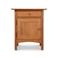 Heartwood Shaker Nightstand by Vermont Furniture Designs, crafted in solid wood with a single drawer and cabinet, American made quality craftsmanship.