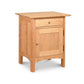 Heartwood Shaker 1-Drawer Nightstand by Vermont Furniture Designs, featuring solid wood construction, single drawer, door cabinet, and classic round knobs.