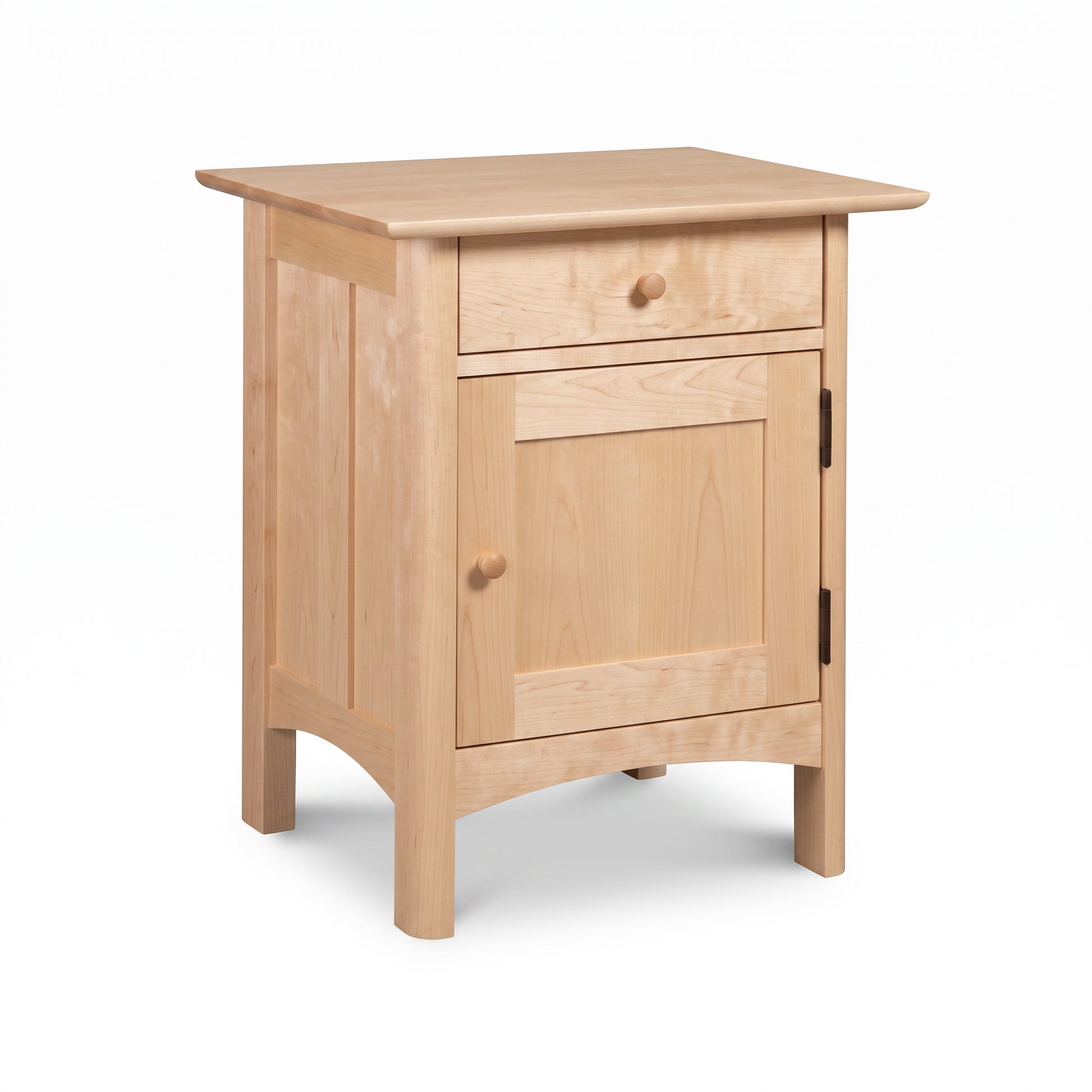 Heartwood Shaker 1-Drawer Nightstand with Door by Vermont Furniture Designs in classic shaker style, handcrafted from solid wood, American made.