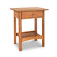 Heartwood Shaker Open Shelf Nightstand by Vermont Furniture Designs with open shelf and four straight legs, handcrafted in solid wood.