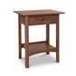Heartwood Shaker 1-Drawer Open Shelf Nightstand by Vermont Furniture Designs, handcrafted in solid wood with classic Shaker styling.