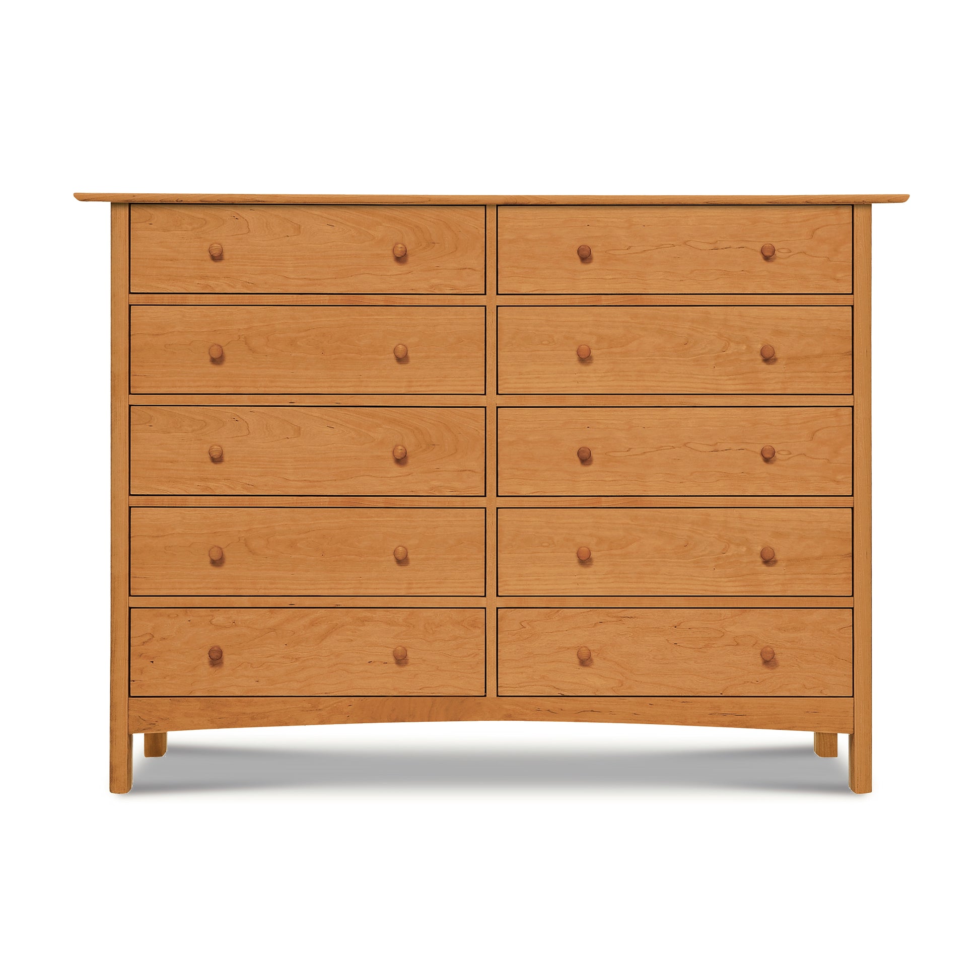 Heartwood Shaker 10-Drawer Dresser crafted from solid wood with an eco-friendly finish, showcasing quality American craftsmanship and elegant shaker design.