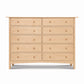 Heartwood Shaker 10-Drawer Dresser by Vermont Furniture Designs, expertly handcrafted in solid wood with a classic Shaker style.