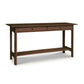 Heartwood Shaker 2-Drawer Console Table by Vermont Furniture Designs in solid wood with a dark finish, two drawers, and a lower shelf.