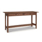 Heartwood Shaker 2-Drawer Console Table by Vermont Furniture Designs, displaying two drawers and a lower shelf, crafted from quality walnut hardwood.
