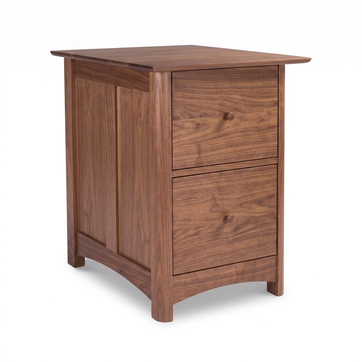 Heartwood Shaker 2-Drawer Vertical File Cabinet in smooth white by Vermont Furniture Designs, showcasing classic shaker craftsmanship.