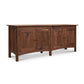 Vermont Furniture Designs Heartwood Shaker 4-Door Console Bookcase in solid wood with a natural finish, showcasing superior American craftsmanship.