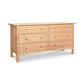 Heartwood Shaker 6-Drawer Dresser by Vermont Furniture Designs, handcrafted in solid hardwood with a 2x3 drawer layout, American made.