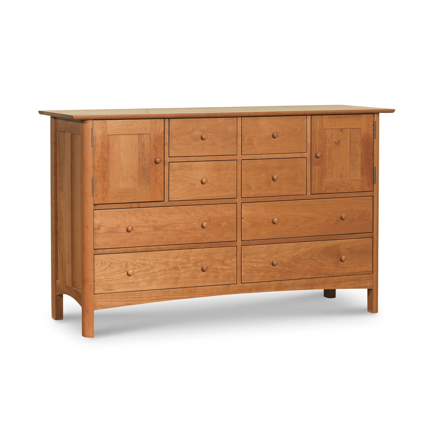 Heartwood Shaker 8-Drawer 2-Door Dresser with eco-friendly oil finish, showcasing fine American craftsmanship and classic shaker design.