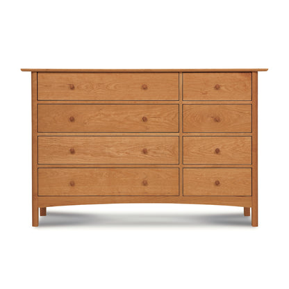 Heartwood Shaker 8-Drawer Dresser in solid hardwood, expertly crafted with an eco-friendly oil finish by Vermont Furniture Designs.