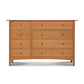 Vermont Furniture Designs Heartwood Shaker 8-Drawer Dresser #2 features round knobs and expert craftsmanship in solid wood.
