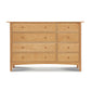 Heartwood Shaker 8-Drawer Dresser by Vermont Furniture Designs, featuring round wood knobs and a natural eco oil finish, crafted in solid wood.