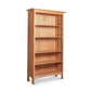 Heartwood Shaker Custom Bookcase by Vermont Furniture Designs with five solid wood shelves and a natural finish, American made quality furniture.