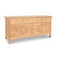 Heartwood Shaker File Credenza with three drawers in solid hardwood and eco-friendly oil finish, crafted by Vermont Furniture Designs.