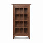 Heartwood Shaker Glass Door Bookcase by Vermont Furniture Designs with tall wood frame and grid-style glass door, expertly crafted in solid hardwood.