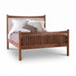 Heartwood Shaker High Footboard Bed by Vermont Furniture Designs in solid wood with high headboard and footboard, shown with light bedding.