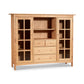 Heartwood Shaker Home Office Center Cabinet in light wood with glass doors, crafted by Vermont Furniture Designs.