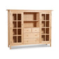 Heartwood Shaker Home Office Center Cabinet by Vermont Furniture Designs featuring glass doors, five drawers, and an open shelf in elegant solid wood.