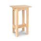 Heartwood Shaker End Table, solid wood, handmade in Vermont with classic lines and a lower shelf by Vermont Furniture Designs.