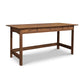 Heartwood Shaker Library Desk with three drawers, crafted from sustainable wood in a minimalist rectangular design by Vermont Furniture Designs.