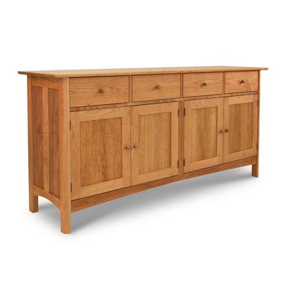 Heartwood Shaker Long Sideboard by Vermont Furniture Designs featuring 4 drawers and 4 doors, crafted in American hardwood.