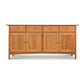Heartwood Shaker Long Sideboard by Vermont Furniture Designs, featuring 4 drawers and 4 doors, expertly crafted from solid wood.