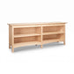 Heartwood Shaker Open Console Bookcase by Vermont Furniture Designs with two shelves and short legs, showcasing classic American-made craftsmanship.