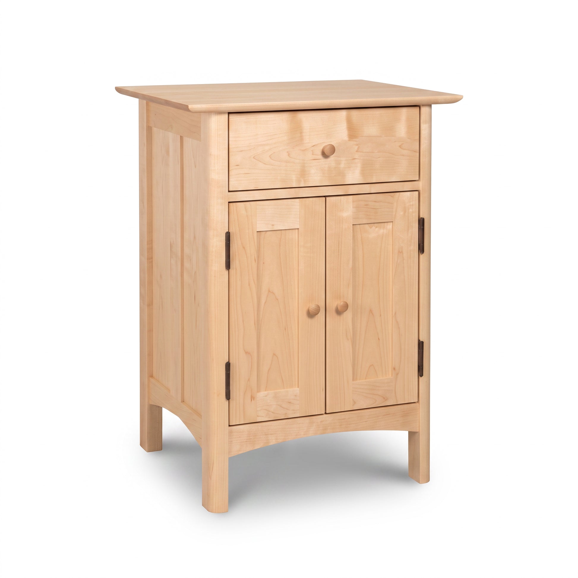 Heartwood Shaker Short Storage Chest by Vermont Furniture Designs featuring 1 drawer and 2 doors, handcrafted in solid wood.