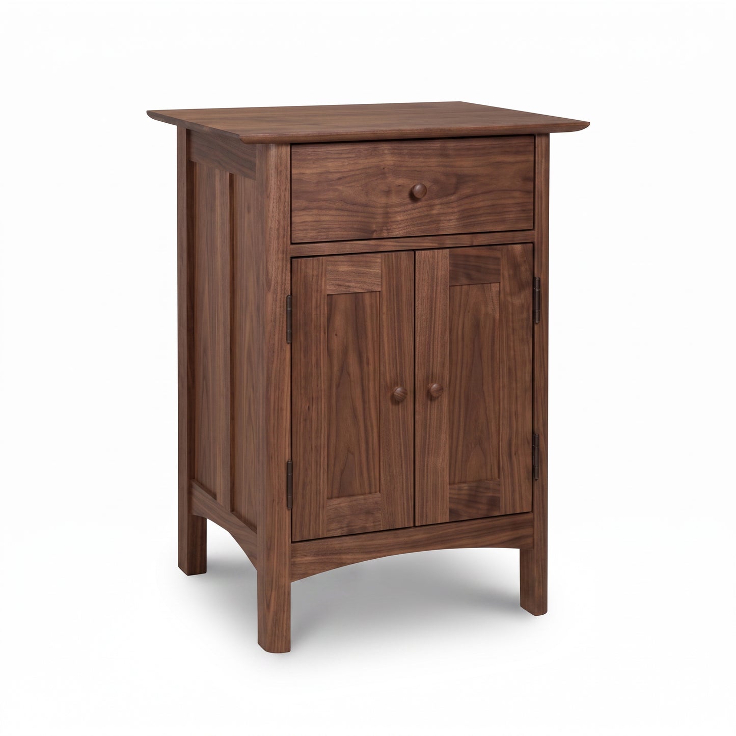 Heartwood Shaker Short Storage Chest with top drawer and two doors, handcrafted in Vermont from solid wood, classic American made design.
